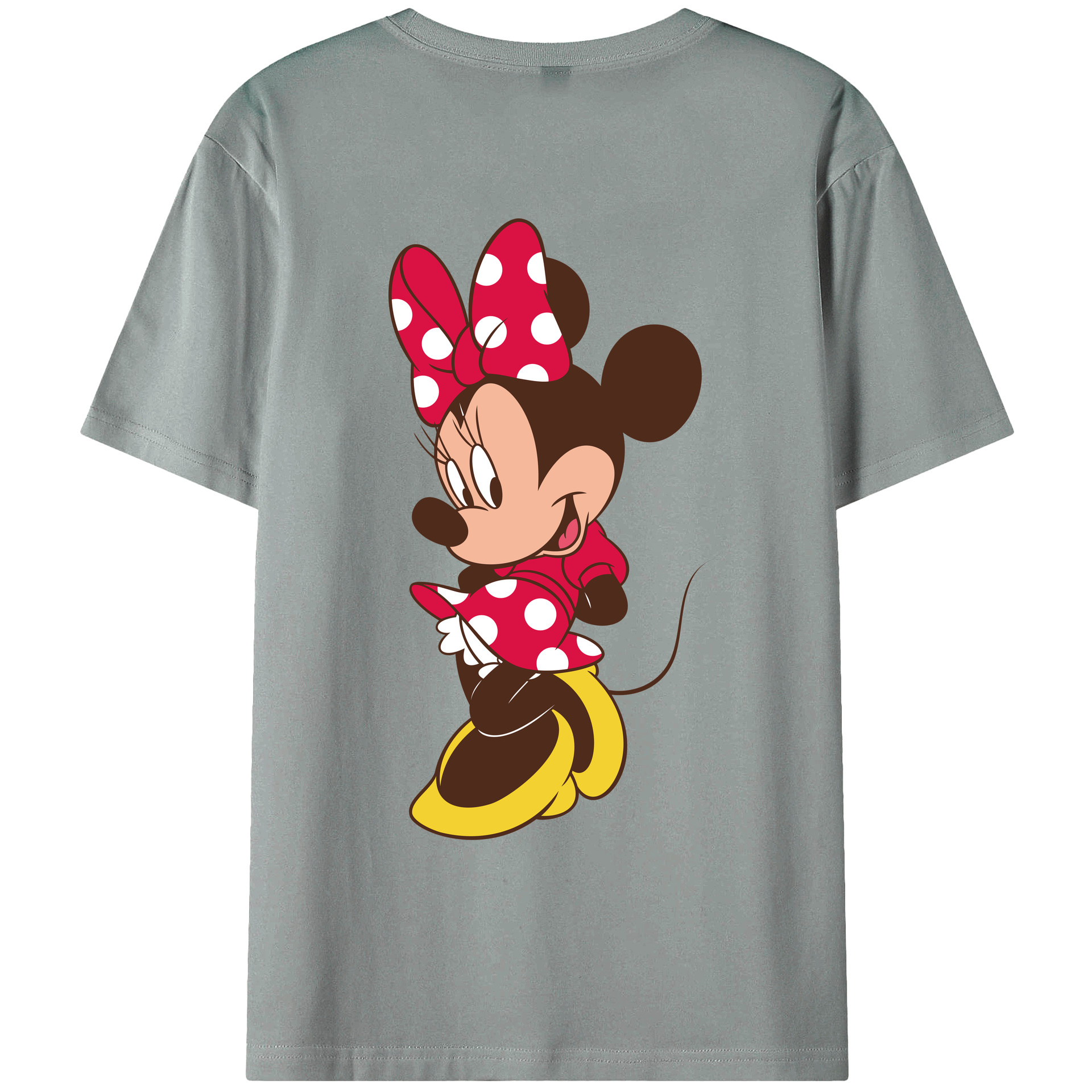 ミッキーマウス Mickey Mouse 綿100％ メンズ半袖Tシャツ（バックプリント） 通気性